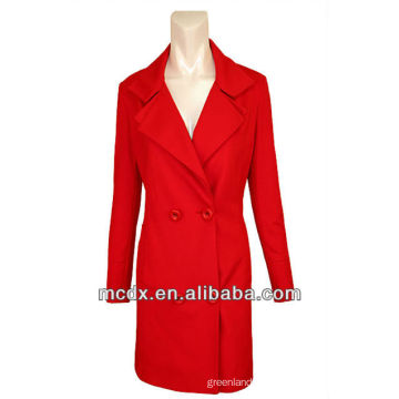 Moda coreana Delgada Mujeres Trench Coat Rojo